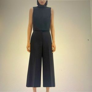 New! Theory Wool Blend Cropped Wide-Leg Pant